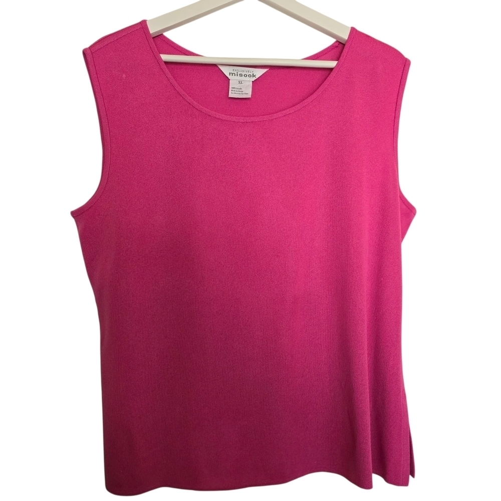 Misook Fuchsia Sleeveless Knit Shirt Tank Top